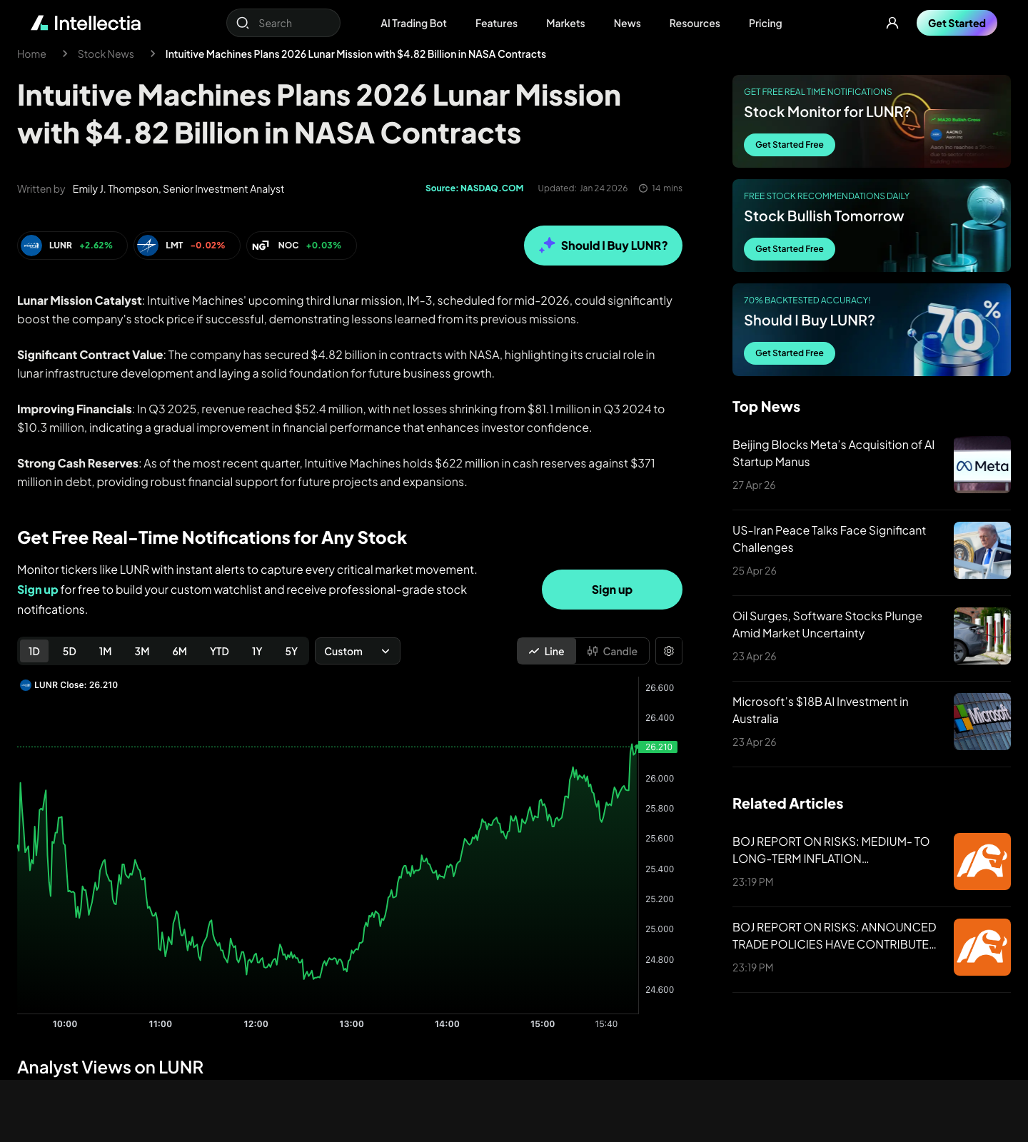 Intuitive Machines Plans 2026 Lunar Mission with $4.82 Billion in ...