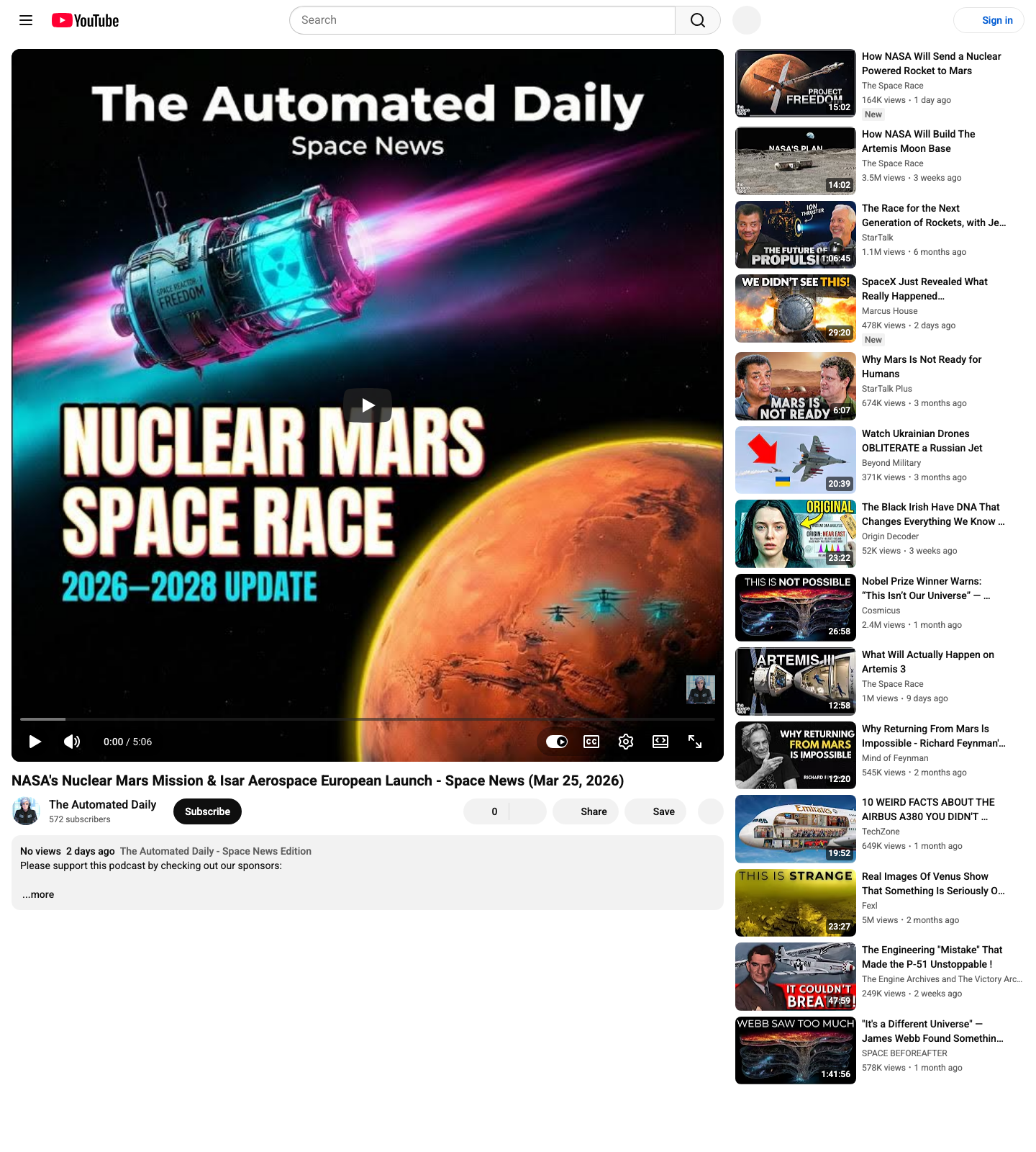 NASA's Nuclear Mars Mission & Isar Aerospace European Launch - Space News (Mar 25, 2026)